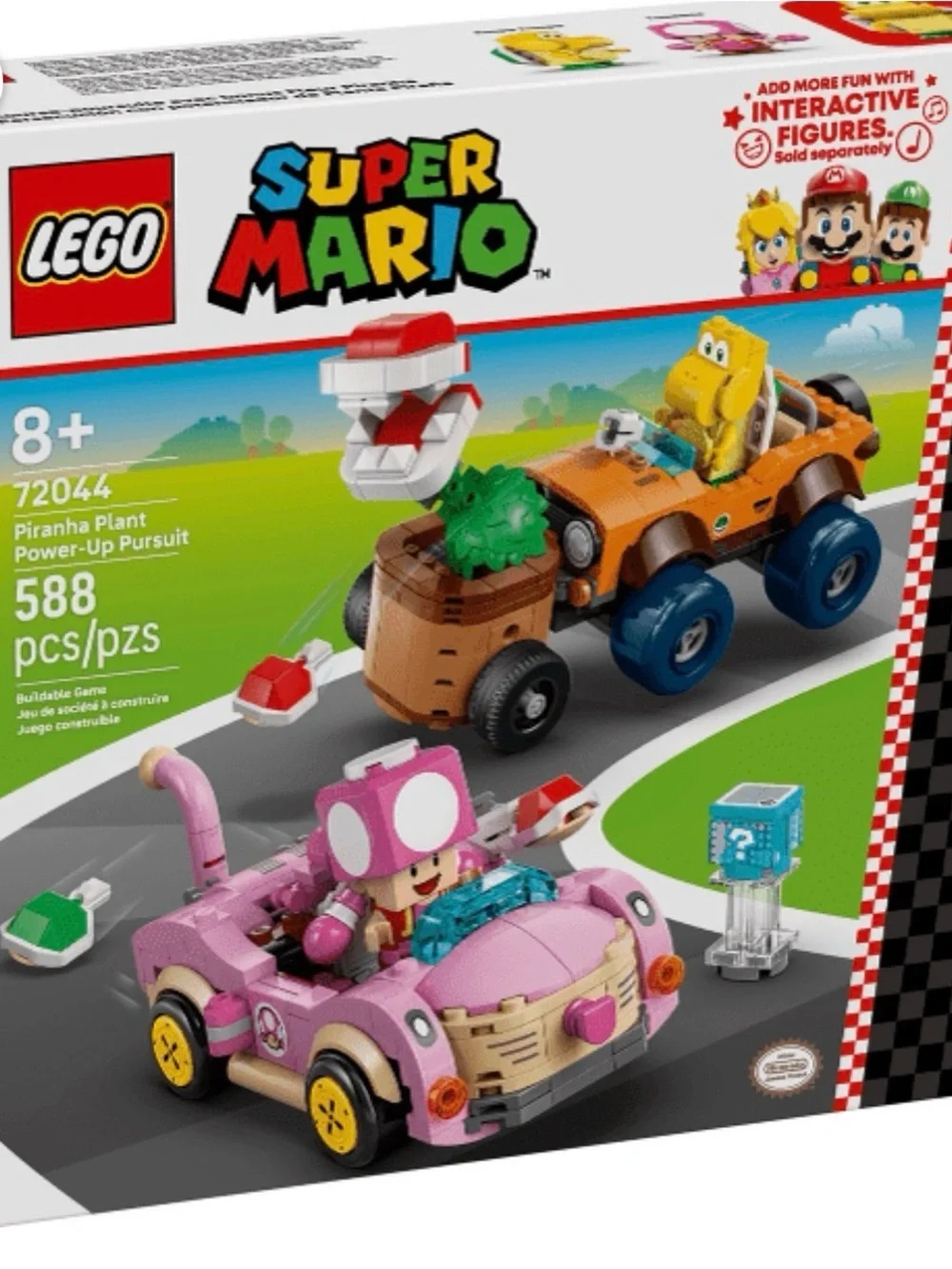LEGO Super Mario Pink Racer and Orange Koopa Car Playset